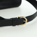 Salvatore Ferragamo Gancini Waist bag Leather Black Gold Auth ARZ136V-8