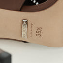 GUCCI High Heels Sandals Leather 35 1/2 Brown Auth ARZ137V-13