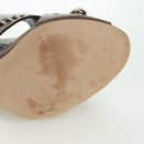 GUCCI High Heels Sandals Leather 35 1/2 Brown Auth ARZ137V-14