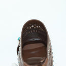 GUCCI High Heels Sandals Leather 35 1/2 Brown Auth ARZ137V-18