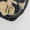 CHANEL Shoulder Bag Canvas Navy Gold CC Auth ARZ138-14