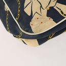 CHANEL Shoulder Bag Canvas Navy Gold CC Auth ARZ138-15