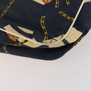 CHANEL Shoulder Bag Canvas Navy Gold CC Auth ARZ138-16
