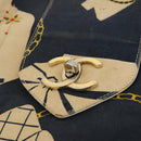 CHANEL Shoulder Bag Canvas Navy Gold CC Auth ARZ138-18