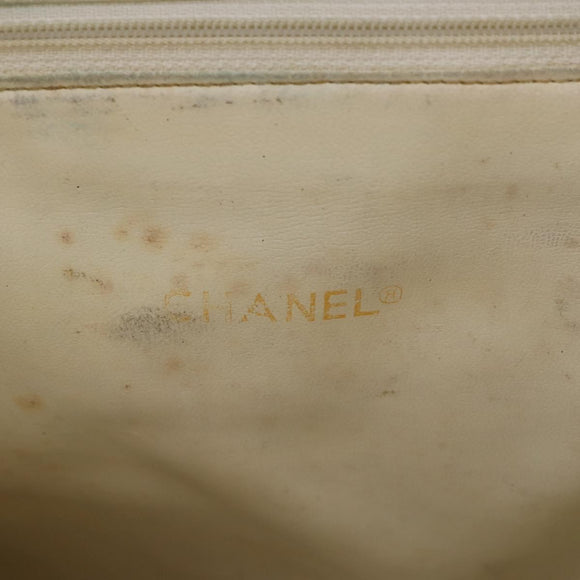 CHANEL Shoulder Bag Canvas Navy Gold CC Auth ARZ138