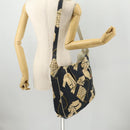 CHANEL Shoulder Bag Canvas Navy Gold CC Auth ARZ138-26