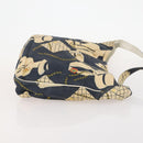 CHANEL Shoulder Bag Canvas Navy Gold CC Auth ARZ138-3