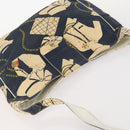 CHANEL Shoulder Bag Canvas Navy Gold CC Auth ARZ138-6