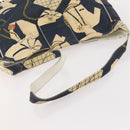 CHANEL Shoulder Bag Canvas Navy Gold CC Auth ARZ138-7