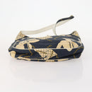 CHANEL Shoulder Bag Canvas Navy Gold CC Auth ARZ138-5