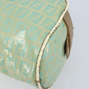 FENDI Zucchino Canvas Hand Bag Coated Canvas Green Gold Auth ARZ139-10