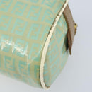 FENDI Zucchino Canvas Hand Bag Coated Canvas Green Gold Auth ARZ139-12