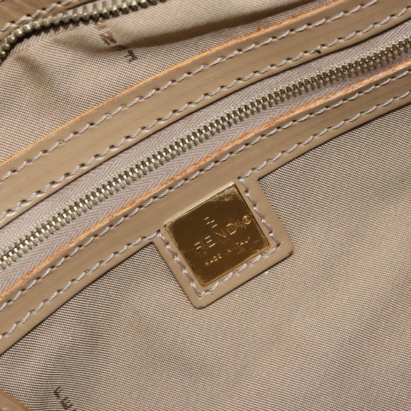 FENDI Zucchino Canvas Hand Bag Coated Canvas Green Gold Auth ARZ139