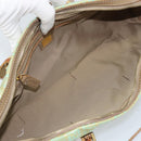 FENDI Zucchino Canvas Hand Bag Coated Canvas Green Gold Auth ARZ139-18