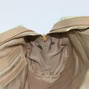 FENDI Zucchino Canvas Hand Bag Coated Canvas Green Gold Auth ARZ139-19
