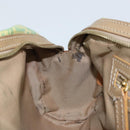 FENDI Zucchino Canvas Hand Bag Coated Canvas Green Gold Auth ARZ139-20