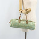 FENDI Zucchino Canvas Hand Bag Coated Canvas Green Gold Auth ARZ139-24