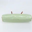 FENDI Zucchino Canvas Hand Bag Coated Canvas Green Gold Auth ARZ139-9