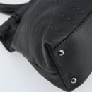 Salvatore Ferragamo Hand Bag Leather Black Silver Auth ARZ140-11