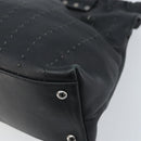 Salvatore Ferragamo Hand Bag Leather Black Silver Auth ARZ140-12