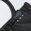 Salvatore Ferragamo Hand Bag Leather Black Silver Auth ARZ140-14