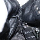 Salvatore Ferragamo Hand Bag Leather Black Silver Auth ARZ140-17