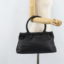 Salvatore Ferragamo Hand Bag Leather Black Silver Auth ARZ140-21