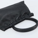Salvatore Ferragamo Hand Bag Leather Black Silver Auth ARZ140-6