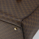 CELINE Macadam Canvas Hand Bag PVC Leather Brown Gold Auth ARZ141-12