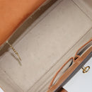 CELINE Macadam Canvas Hand Bag PVC Leather Brown Gold Auth ARZ141-16
