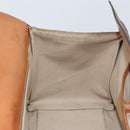 CELINE Macadam Canvas Hand Bag PVC Leather Brown Gold Auth ARZ141-17