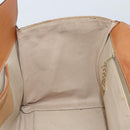 CELINE Macadam Canvas Hand Bag PVC Leather Brown Gold Auth ARZ141-18