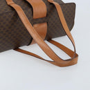 CELINE Macadam Canvas Hand Bag PVC Leather Brown Gold Auth ARZ141-7