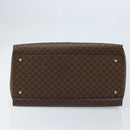 CELINE Macadam Canvas Hand Bag PVC Leather Brown Gold Auth ARZ141-9