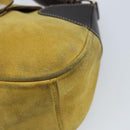 PRADA Shoulder Bag Suede Yellow Silver Auth ARZ148-9