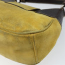 PRADA Shoulder Bag Suede Yellow Silver Auth ARZ148-15