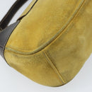 PRADA Shoulder Bag Suede Yellow Silver Auth ARZ148-16