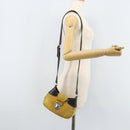 PRADA Shoulder Bag Suede Yellow Silver Auth ARZ148-23