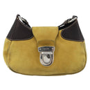 PRADA Shoulder Bag Suede Yellow Silver Auth ARZ148-13
