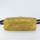 PRADA Shoulder Bag Suede Yellow Silver Auth ARZ148-5