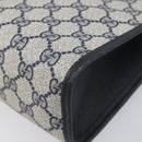 GUCCI GG Supreme Sherry Line Clutch Tasche PVC Navy Gold 89 01 031 Auth ARZ149-15