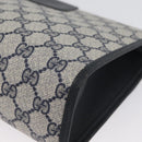 GUCCI GG Supreme Sherry Line Clutch Bag PVC Navy Gold 89 01 031 Auth ARZ149-11