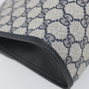 GUCCI GG Supreme Sherry Line Clutch Tasche PVC Navy Gold 89 01 031 Auth ARZ149-16