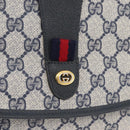 GUCCI GG Supreme Sherry Line Clutch Bag PVC Navy Gold 89 01 031 Auth ARZ149-12