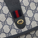 GUCCI GG Supreme Sherry Line Clutch Tasche PVC Navy Gold 89 01 031 Auth ARZ149-17