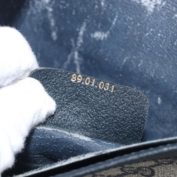 GUCCI GG Supreme Sherry Line Clutch Tasche PVC Navy Gold 89 01 031 Auth ARZ149