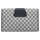 GUCCI GG Supreme Sherry Line Clutch Tasche PVC Navy Gold 89 01 031 Auth ARZ149-2