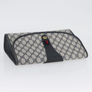 GUCCI GG Supreme Sherry Line Clutch Bag PVC Navy Gold 89 01 031 Auth ARZ149-6
