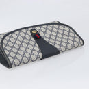 GUCCI GG Supreme Sherry Line Clutch Tasche PVC Navy Gold 89 01 031 Auth ARZ149-5