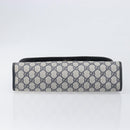 GUCCI GG Supreme Sherry Line Clutch Tasche PVC Navy Gold 89 01 031 Auth ARZ149-6